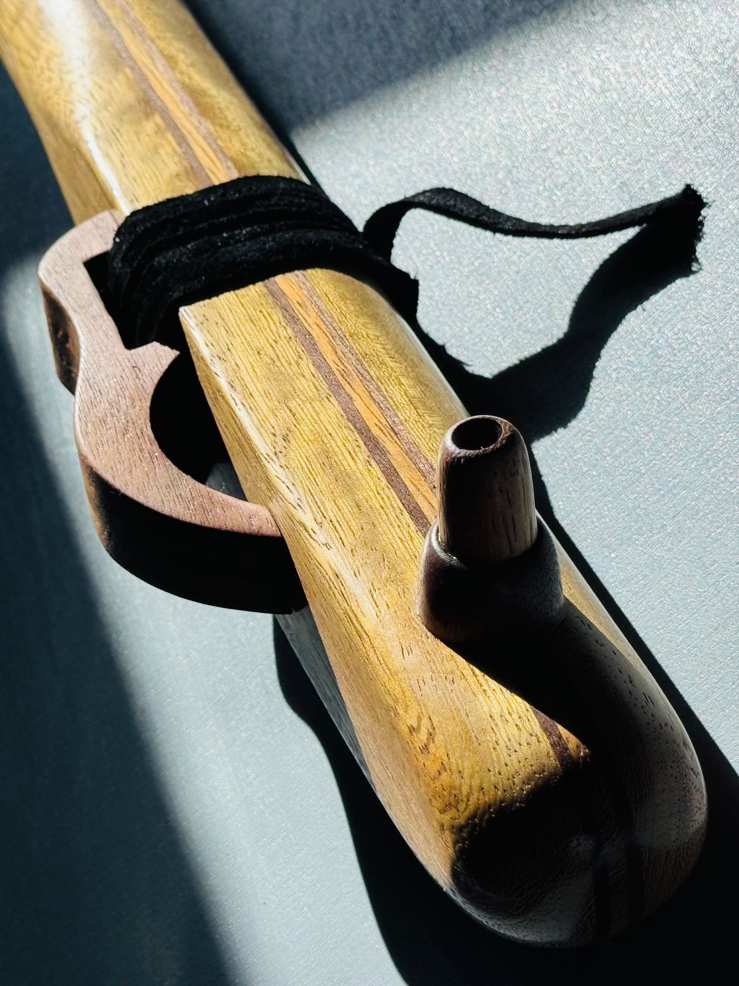 Native American style bass flute Iroko Low A 440Hz