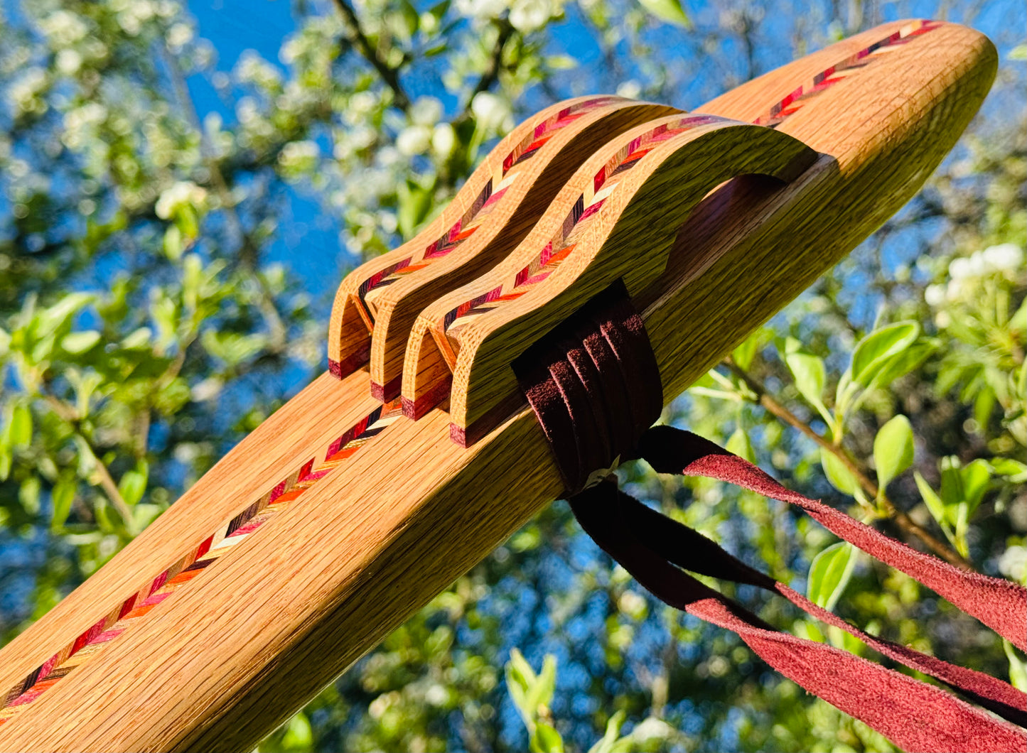 Native Americans double flute oak G 432Hz