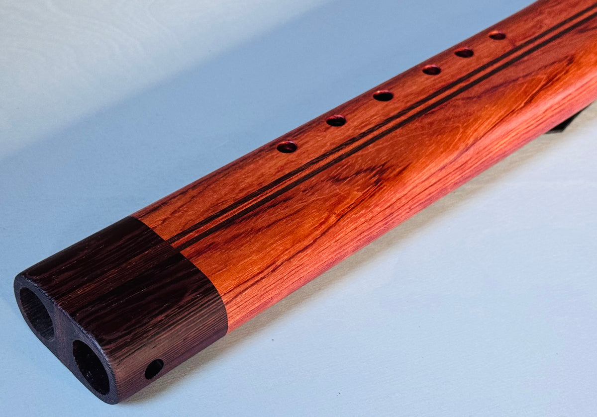 Native American style double flute Bubinga G 432Hz