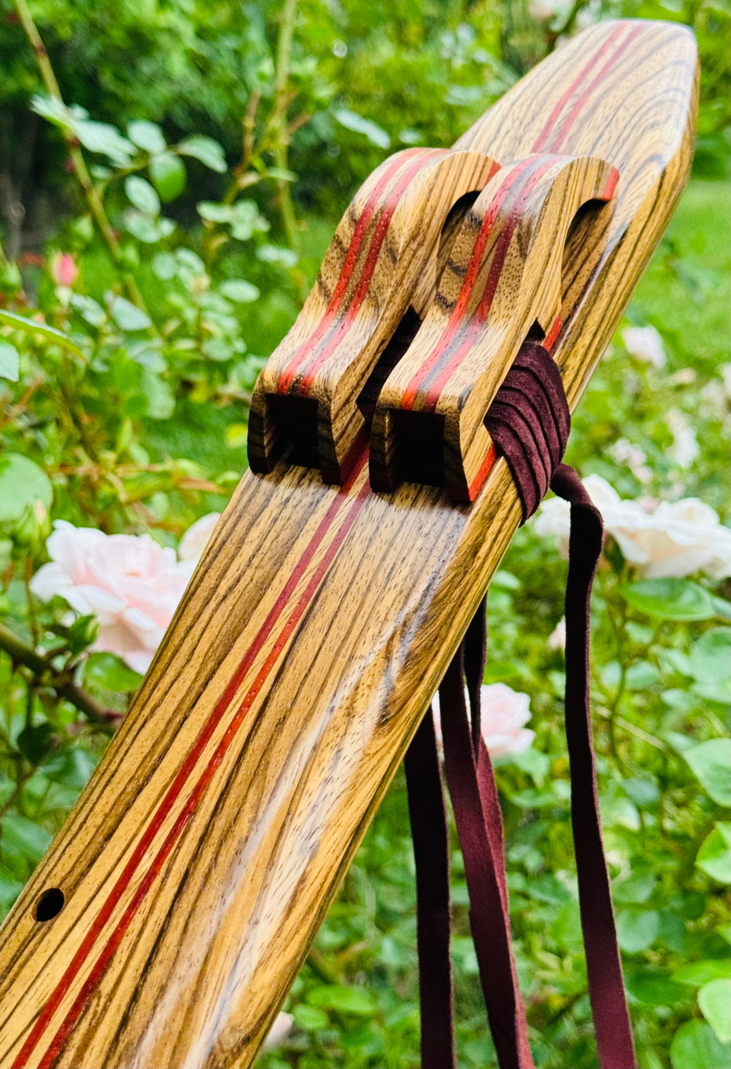 Native Americans double flute Zebra wood F# 432Hz
