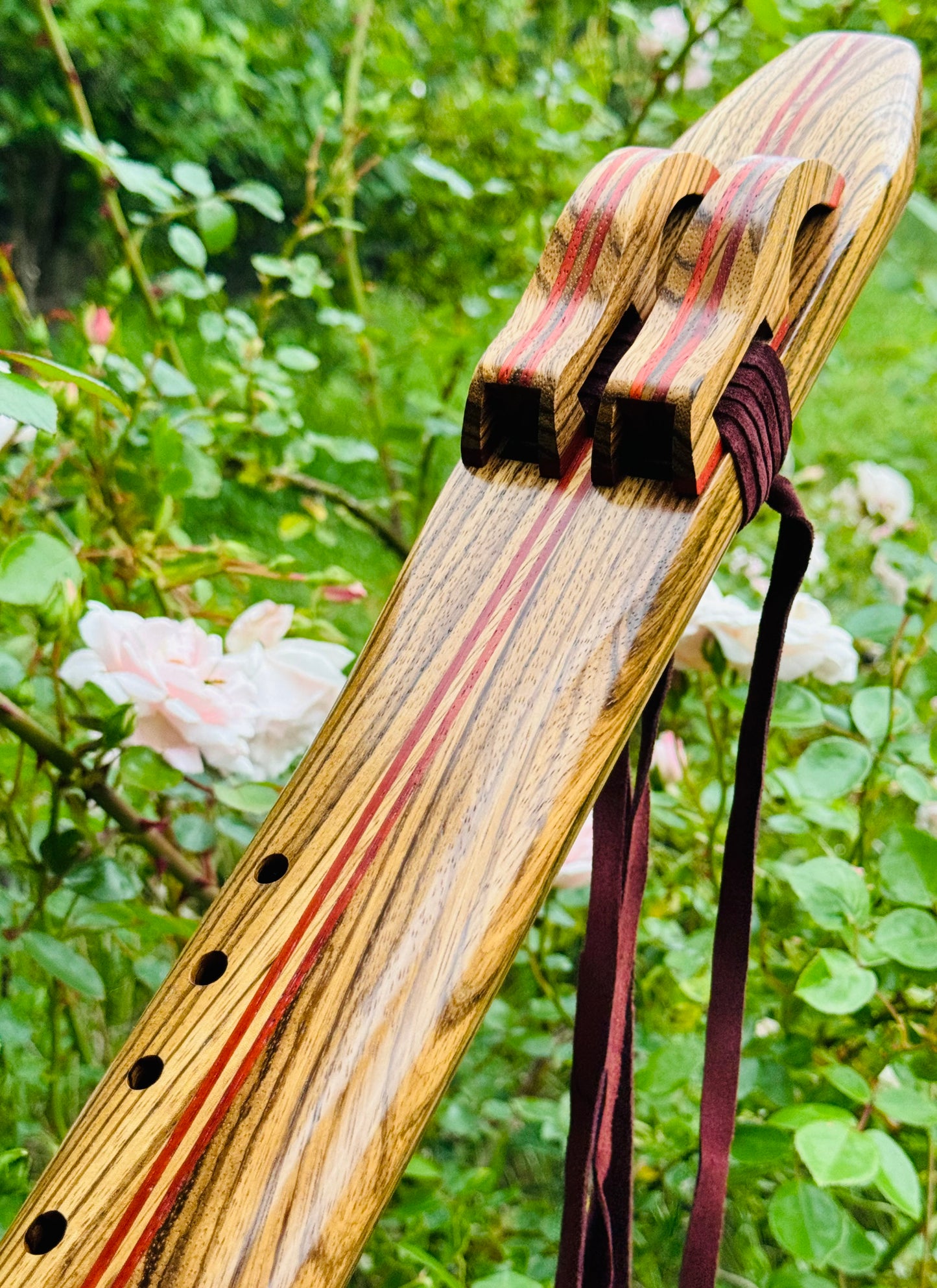 Native Americans double flute Zebra wood F# 432Hz