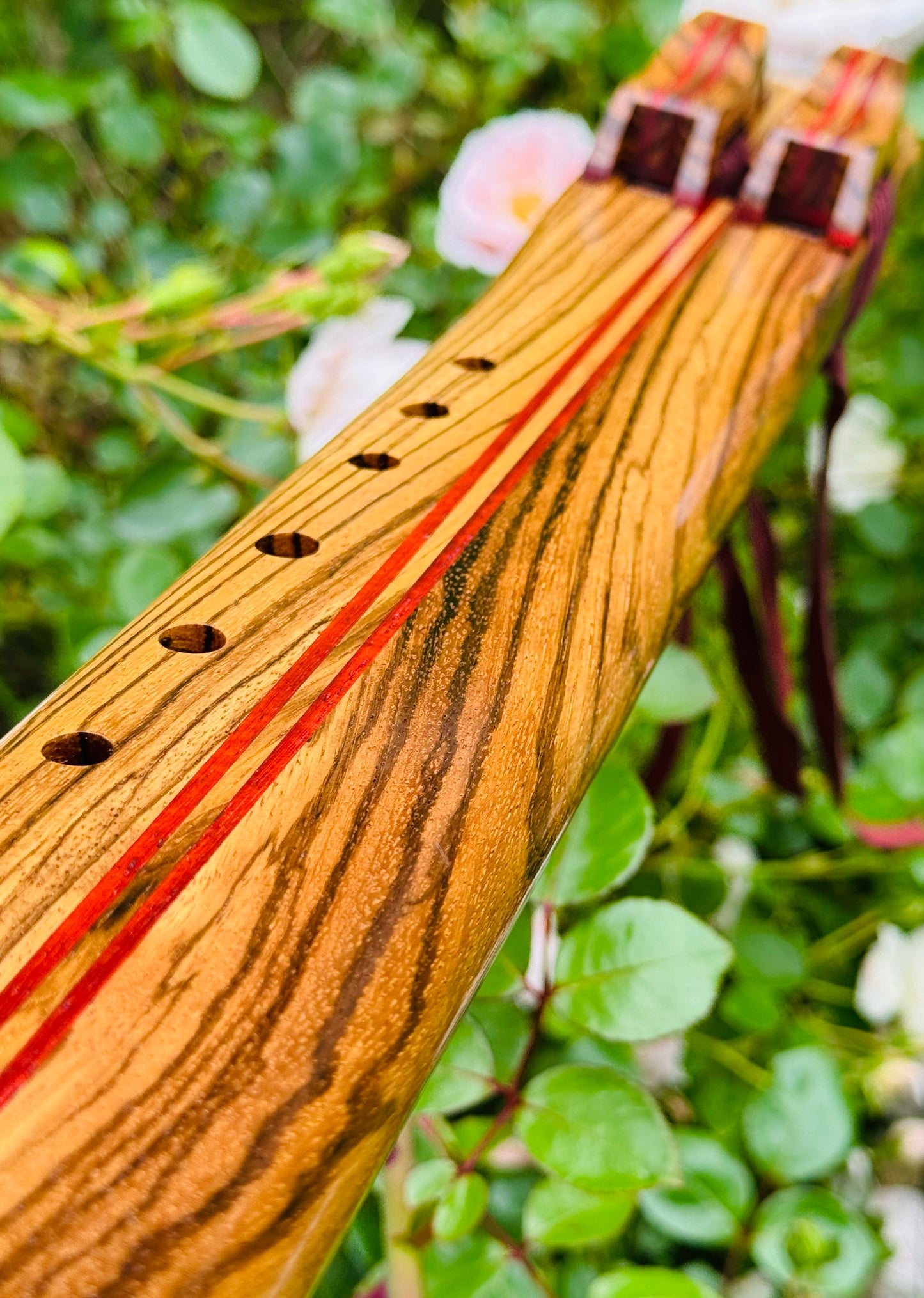 Native Americans double flute Zebra wood F# 432Hz