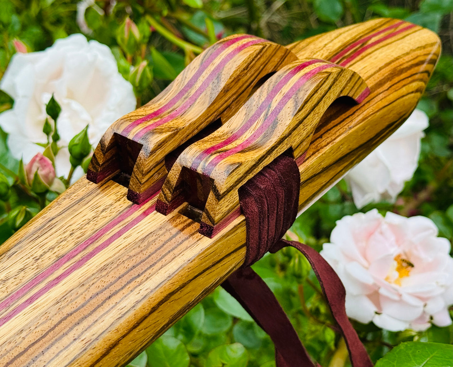 Native Americans double flute Zebra F# 440Hz