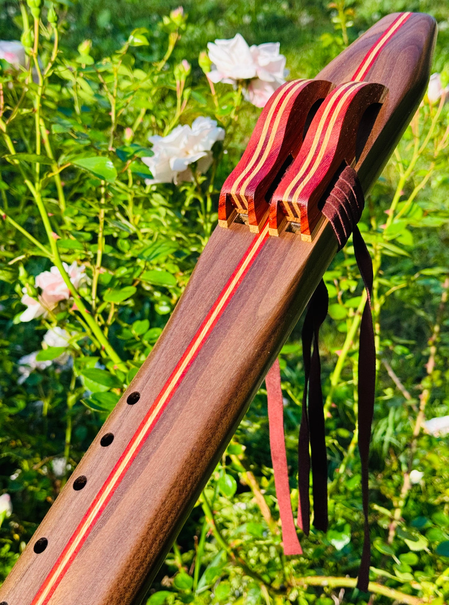 Native Americans double flute Walnut F# 440Hz