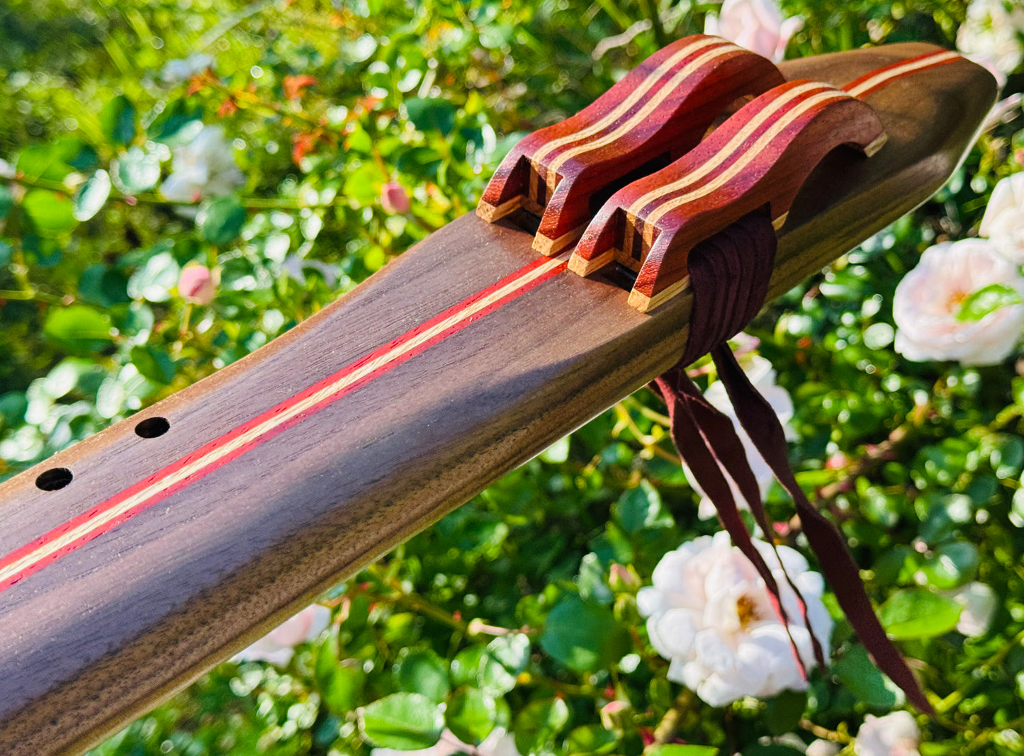 Native Americans double flute Walnut F# 440Hz
