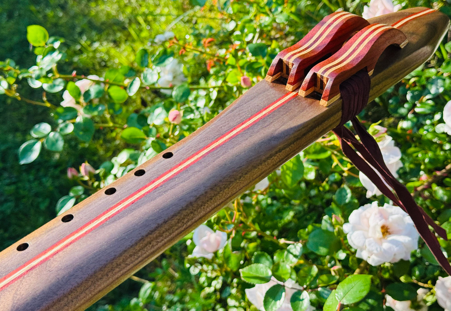 Native Americans double flute Walnut F# 440Hz
