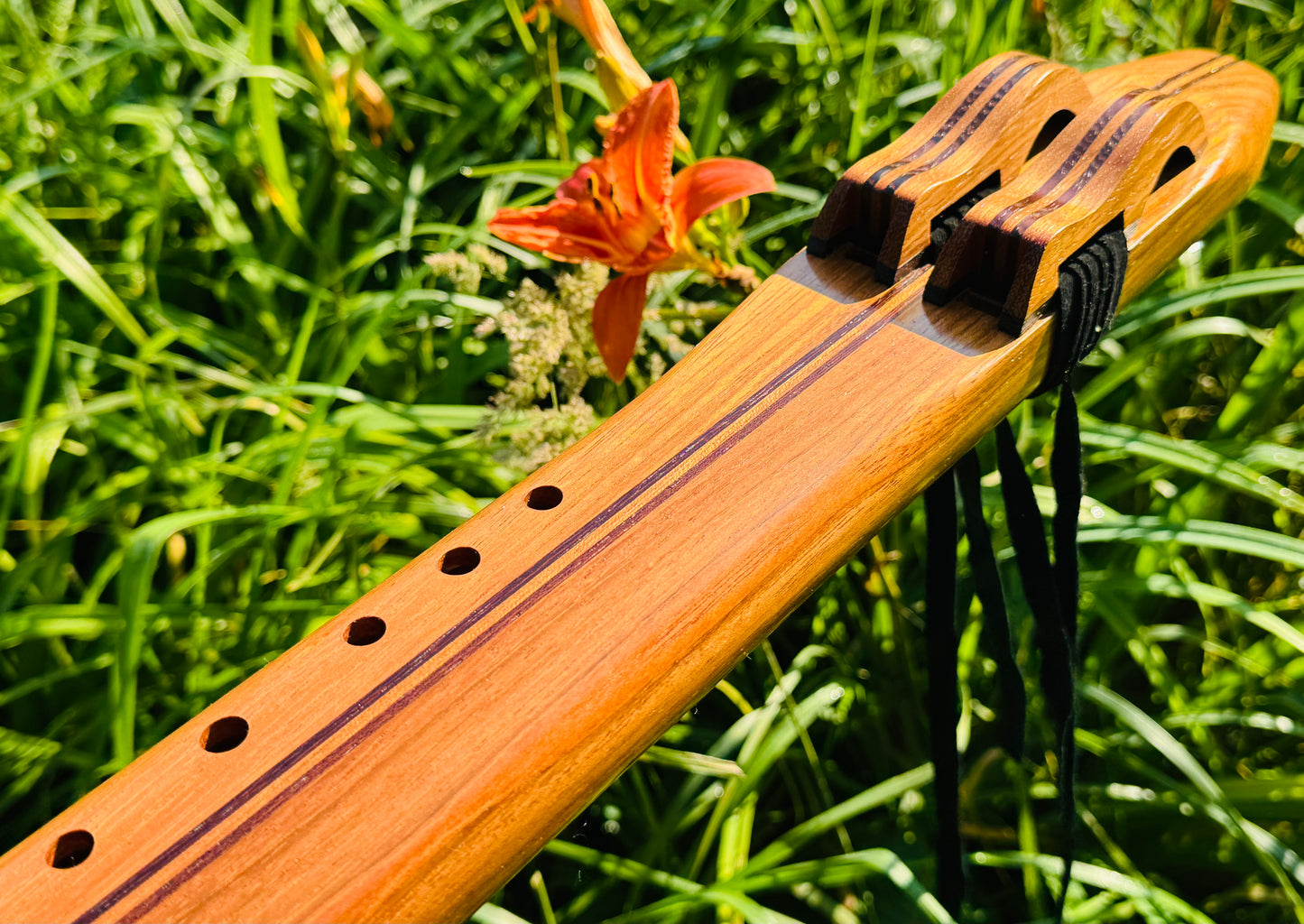 Native Americans double flute Jatoba F# 440Hz