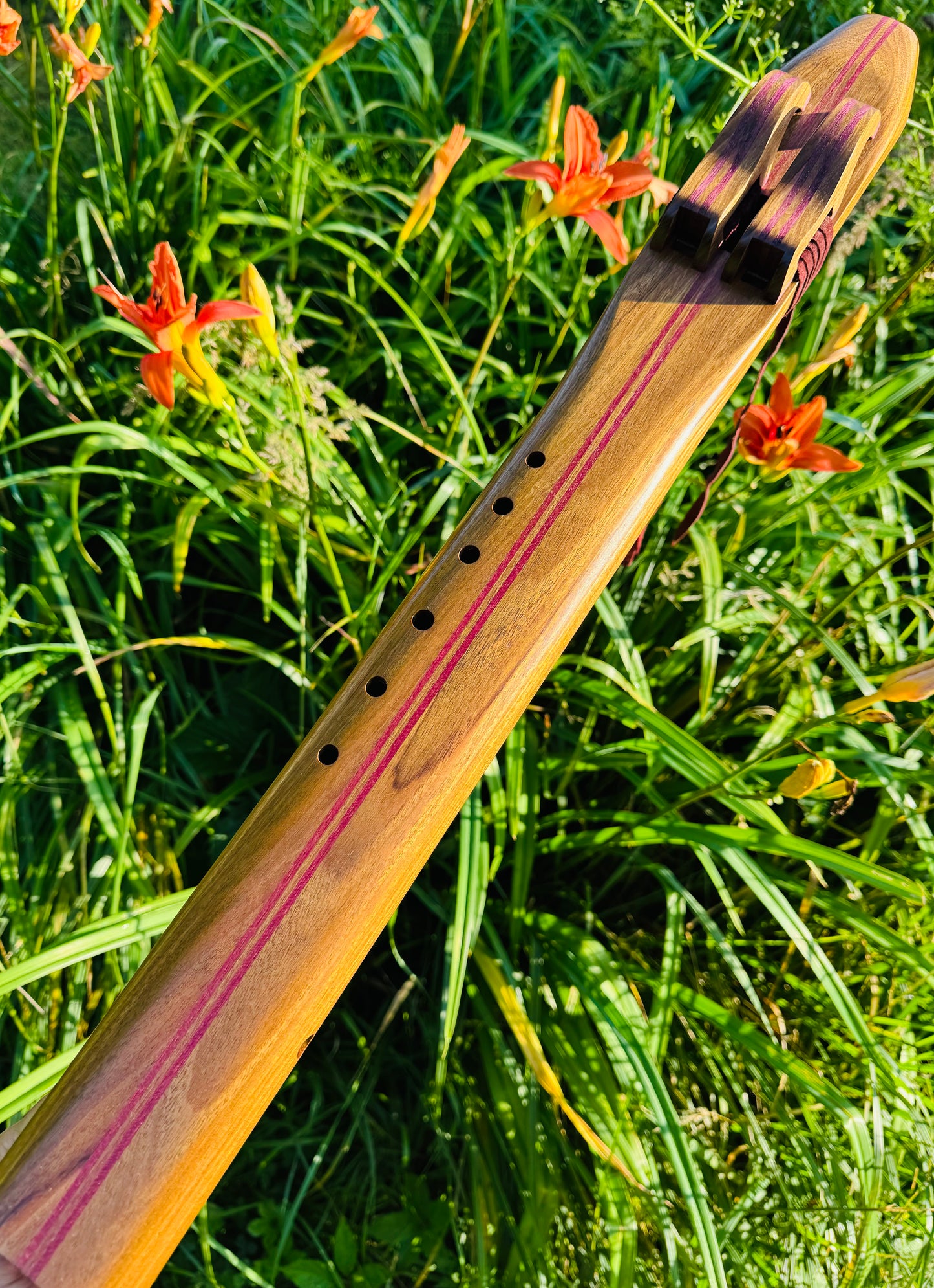 Native Americans double flute Ironwood F# 440Hz