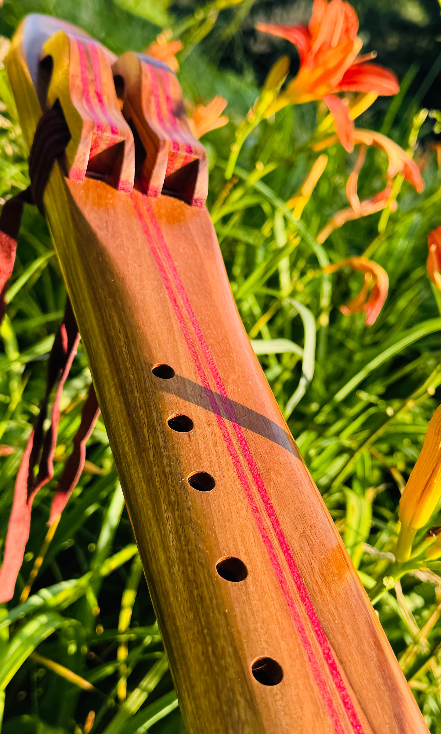 Native Americans double flute Ironwood F# 440Hz