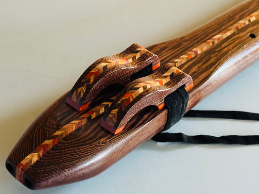 Native American double bass flute Wenge D 440Hz