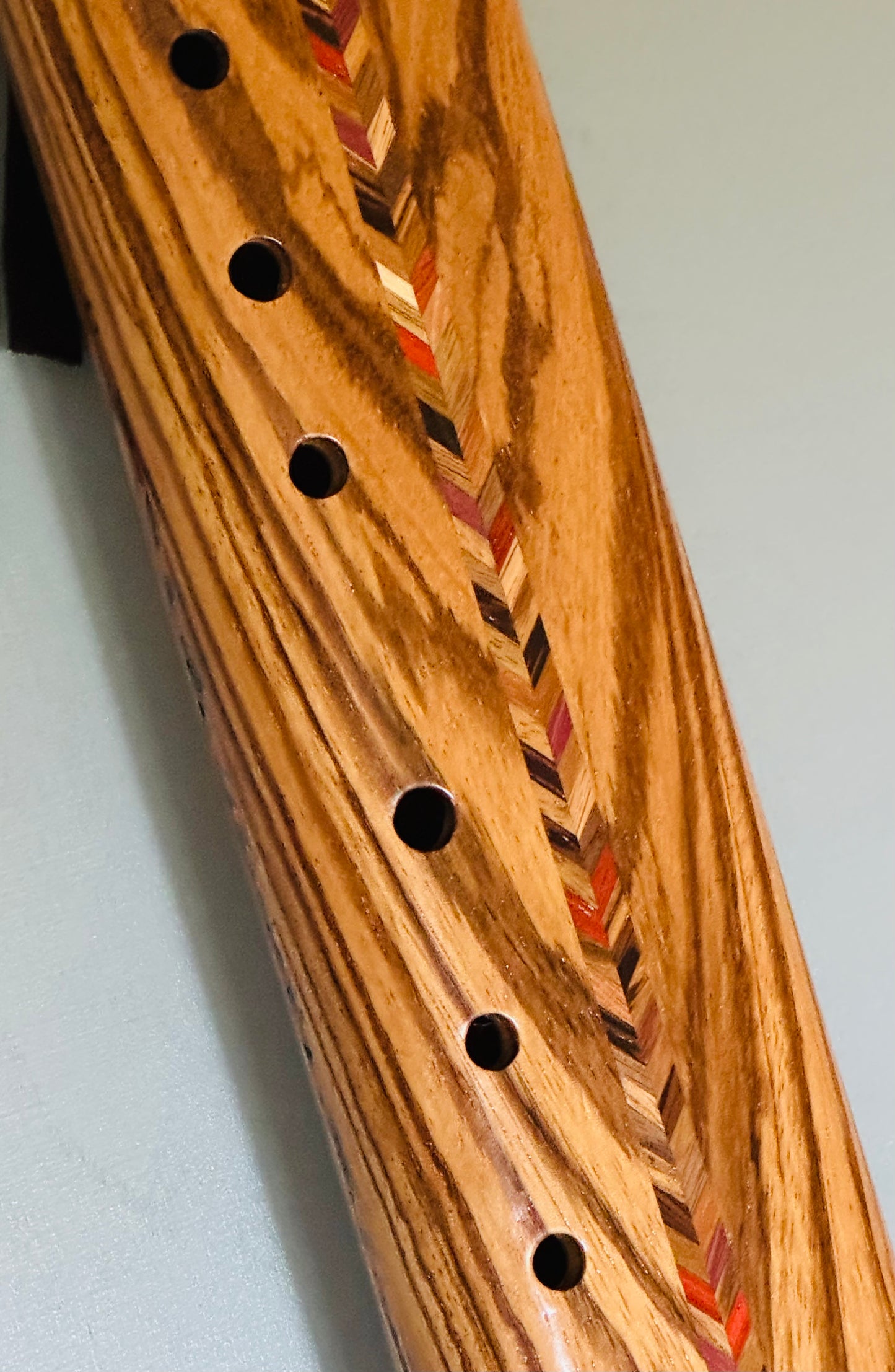 Native Americans double bass flute Zebrano D 440Hz