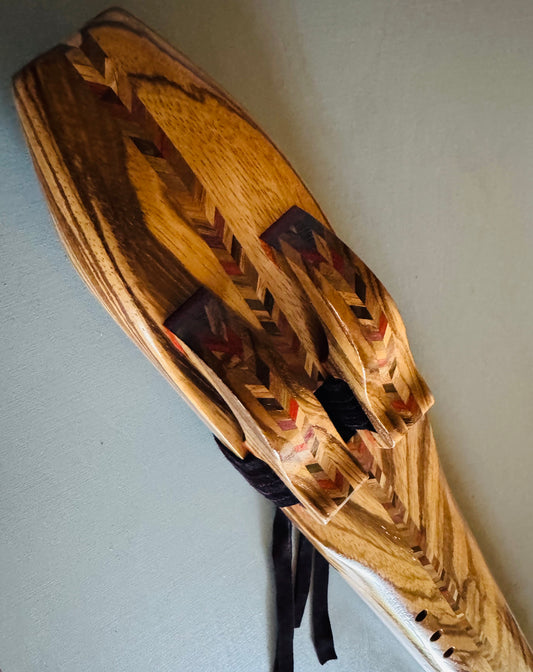 Native American double bass flute Zebrano D 440Hz