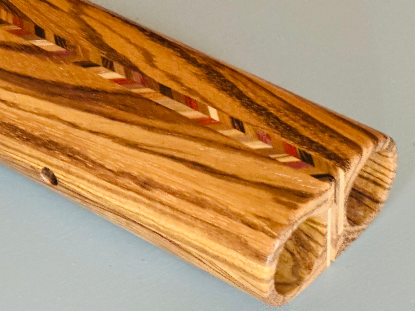 Native Americans double bass flute Zebrano D 440Hz