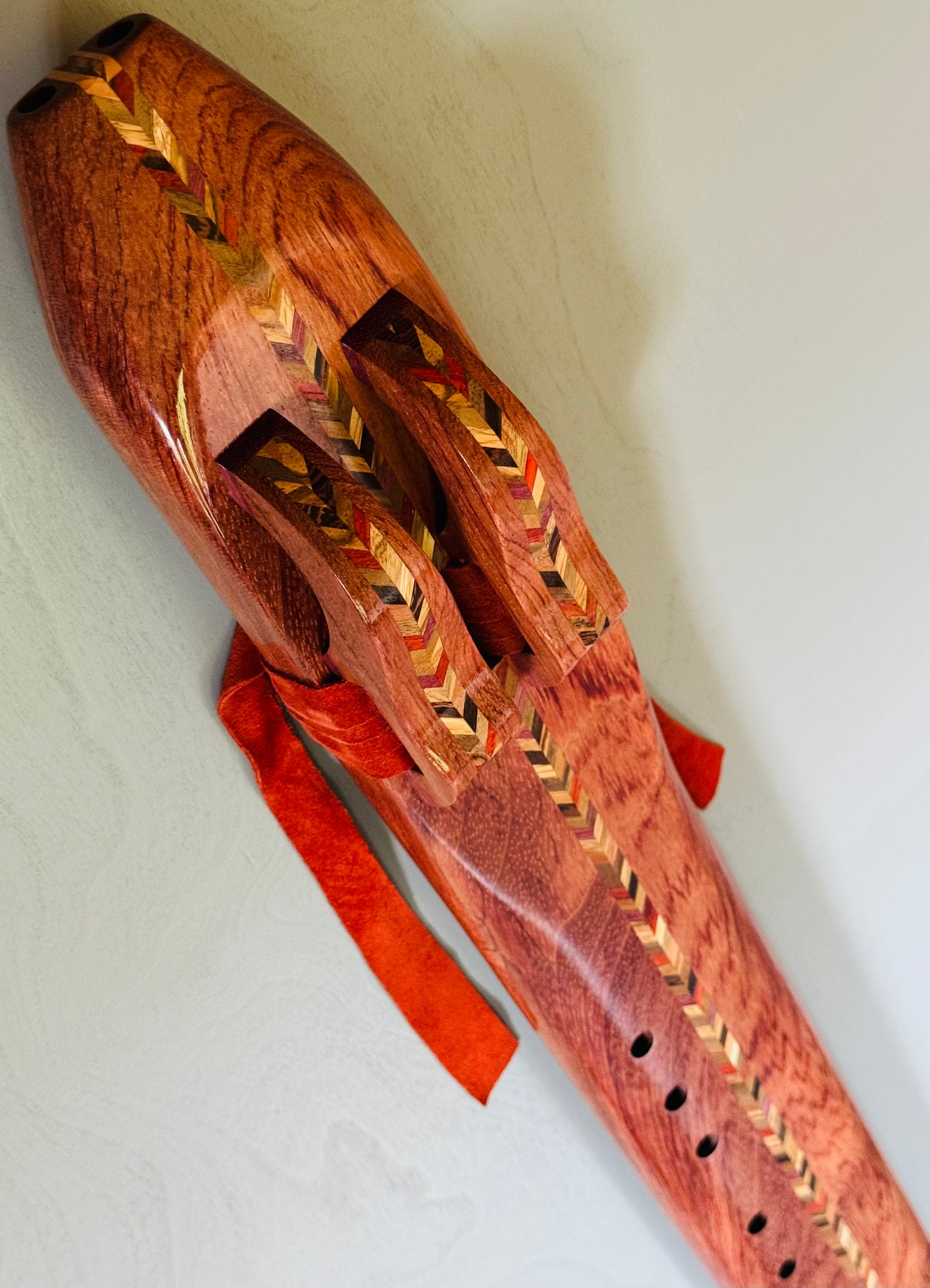 Native Americans double bass flute Bubinga D 440Hz