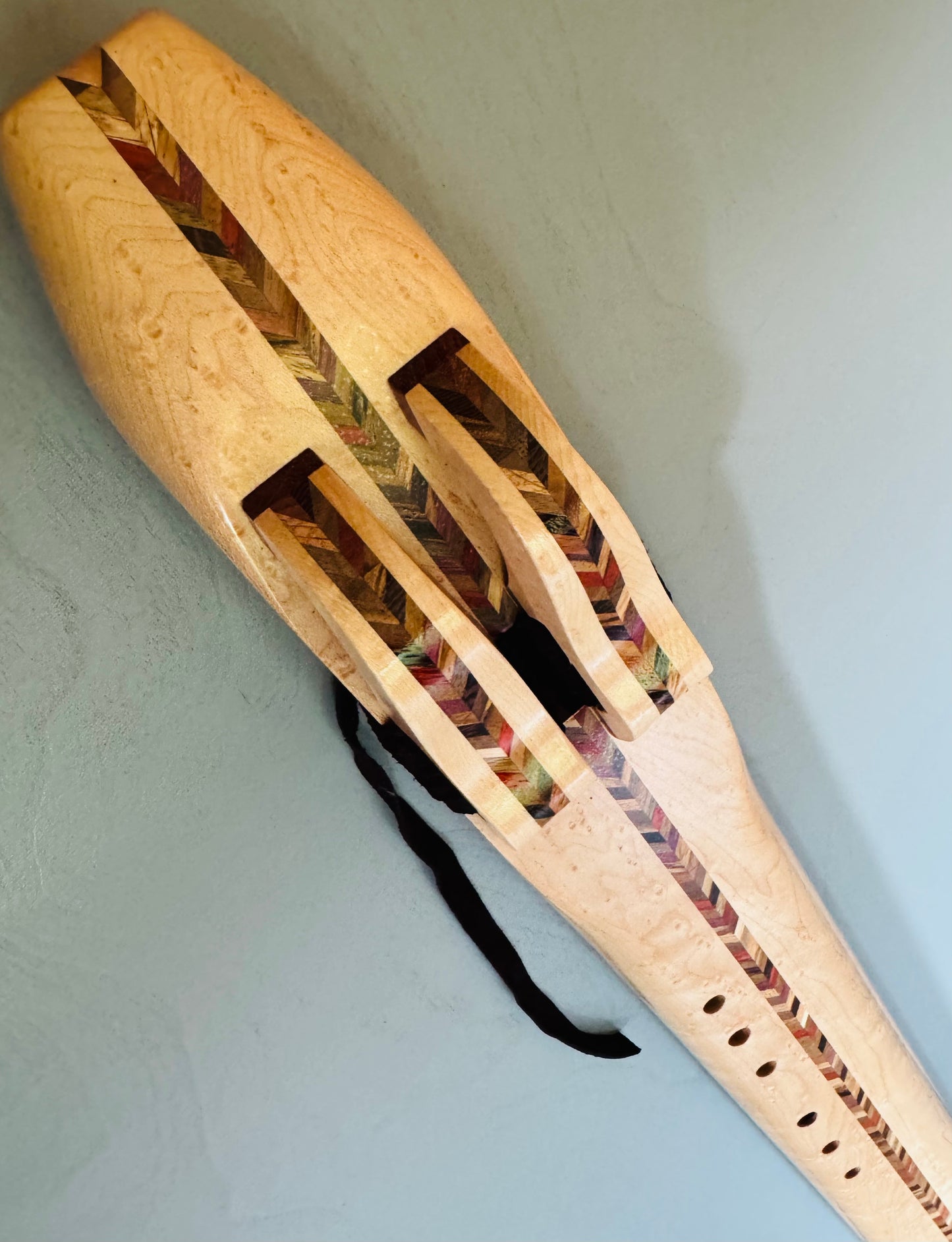 Native Americans double bass flute Birdeyes maple E 440Hz