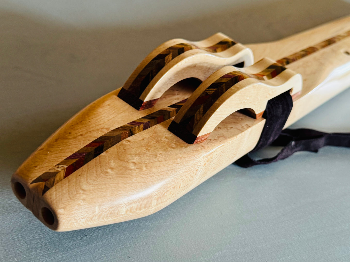 Native Americans double bass flute Birdeyes maple E 440Hz