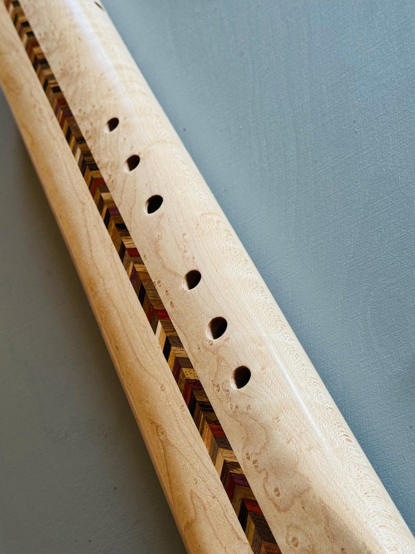 Native Americans double bass flute Birdeyes maple E 440Hz
