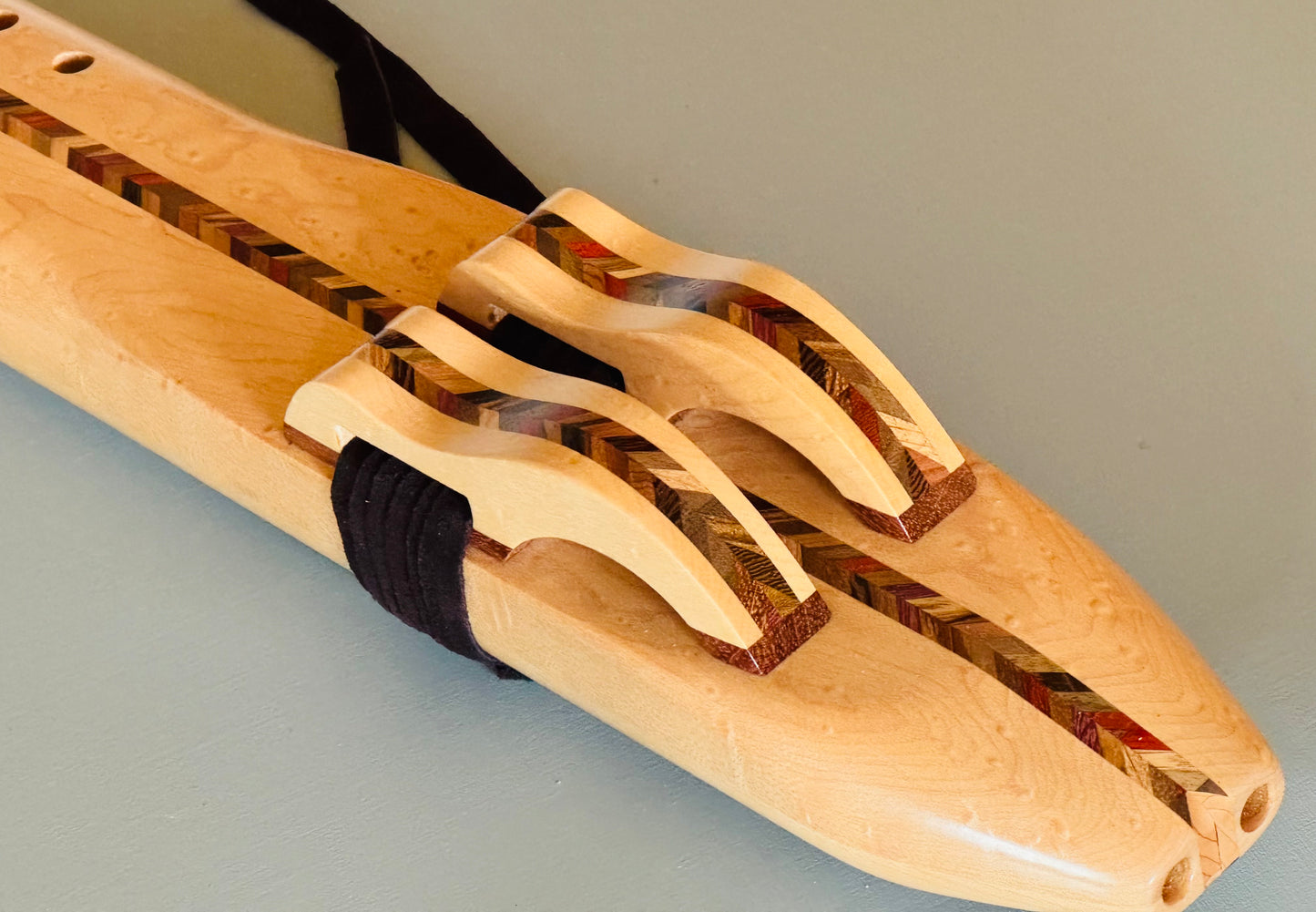 Native Americans double bass flute Birdeyes maple E 440Hz