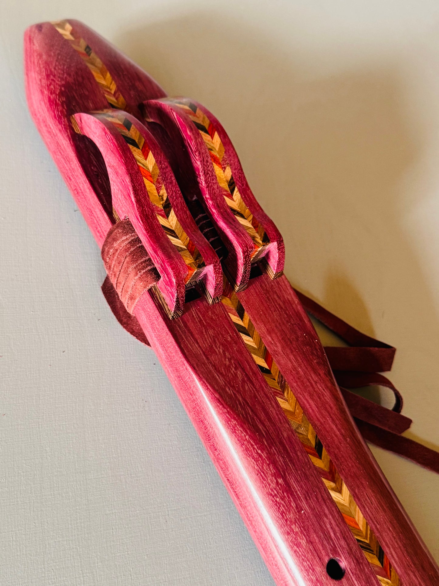 Native Americans double bass flute Purple heart E 440Hz