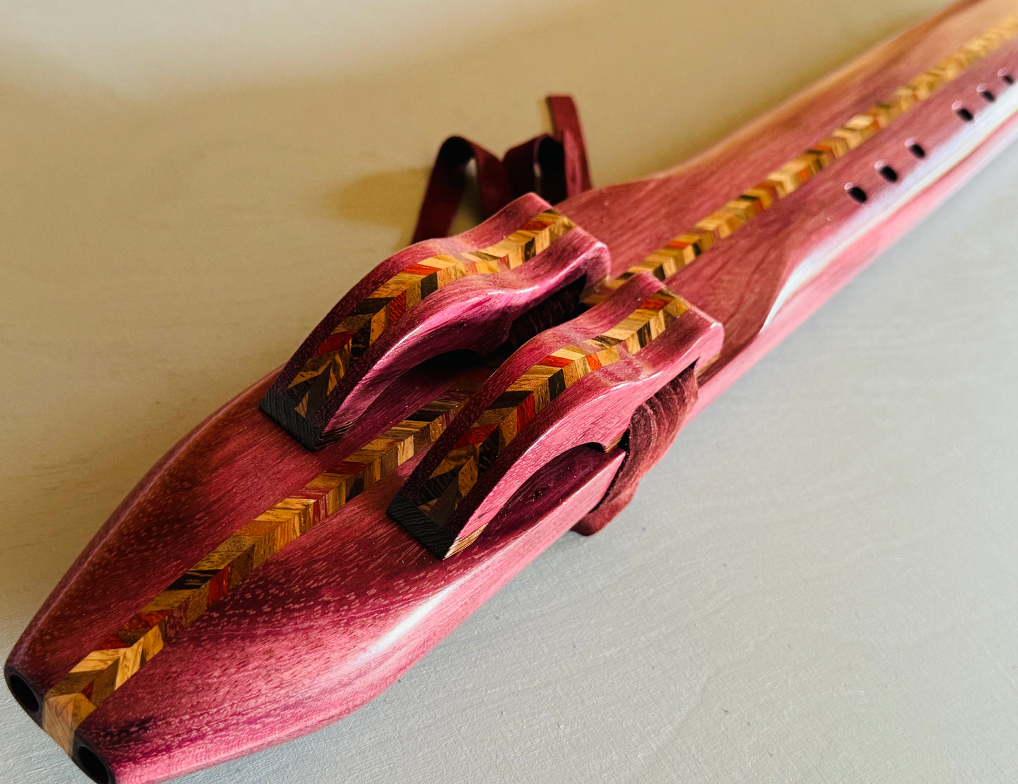 Native Americans double bass flute Purple heart E 440Hz