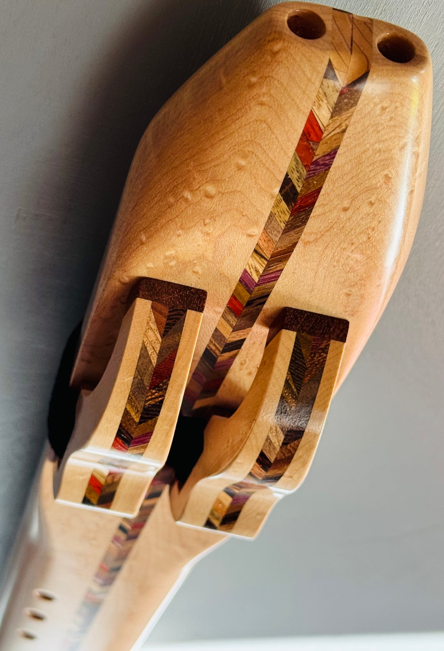 Native Americans double bass flute Birdeyes maple E 440Hz