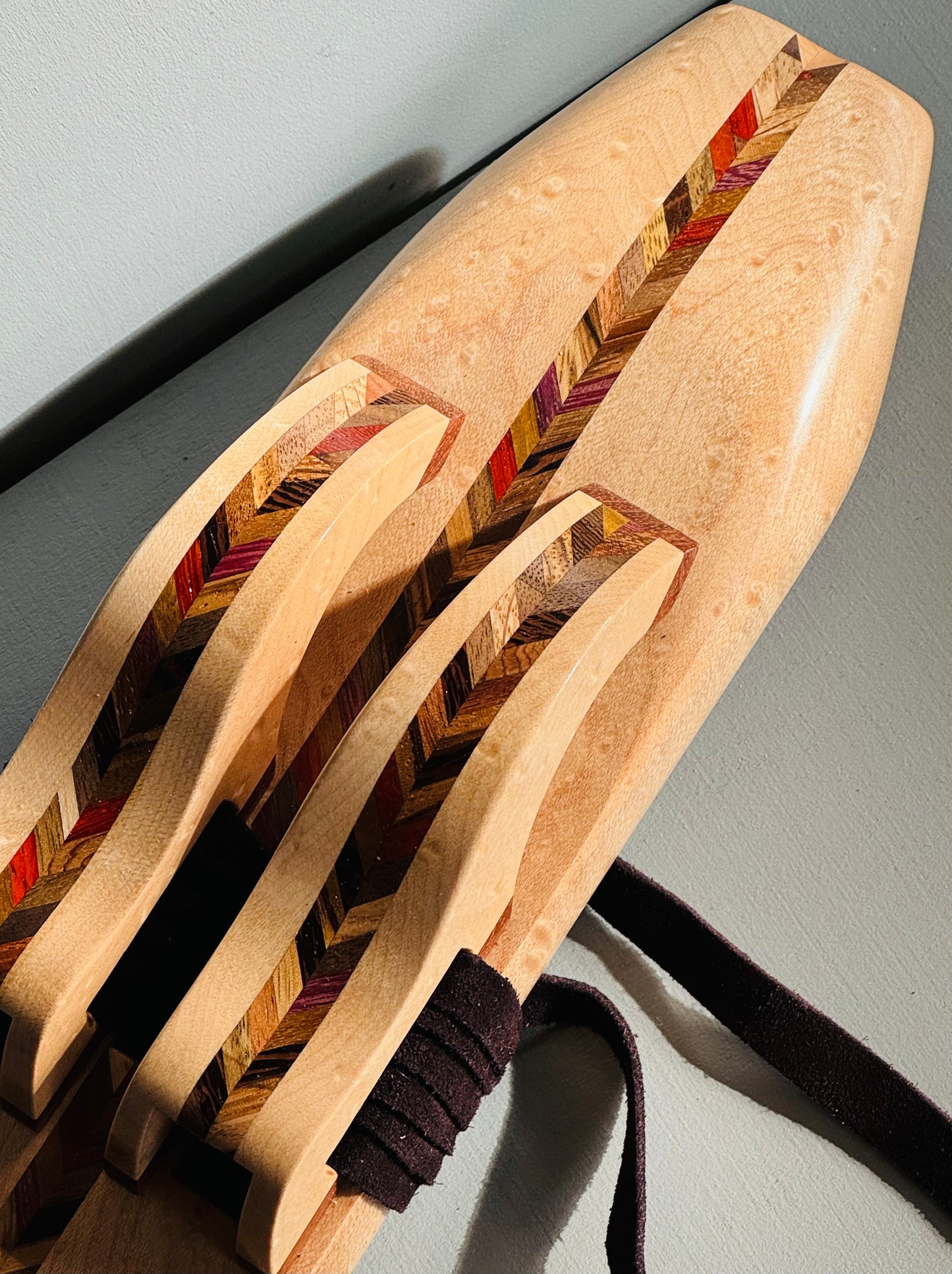 Native Americans double bass flute Birdeyes maple E 440Hz
