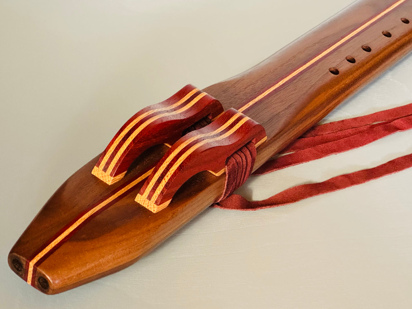Native Americans double flute Walnut F# 440Hz
