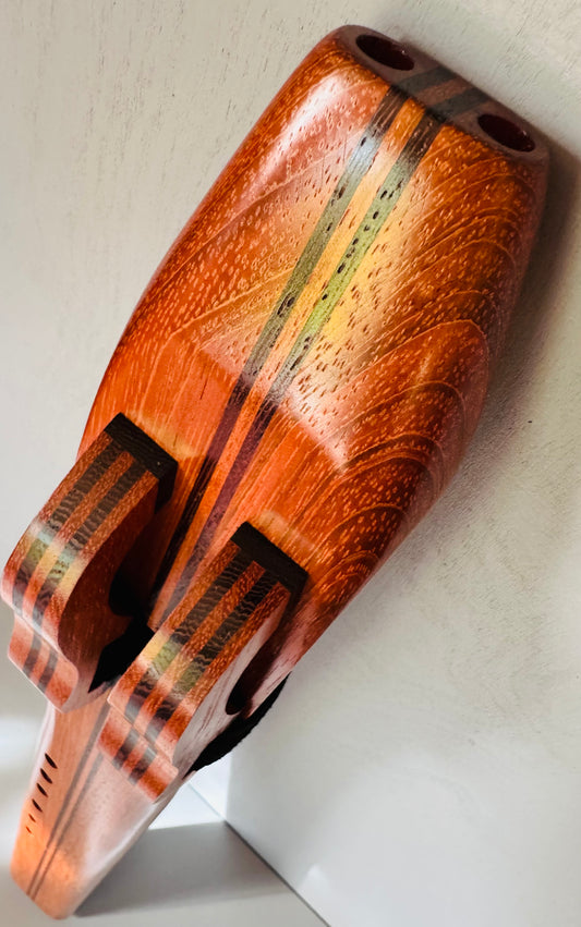 Native American double flute Jatoba F# 440Hz