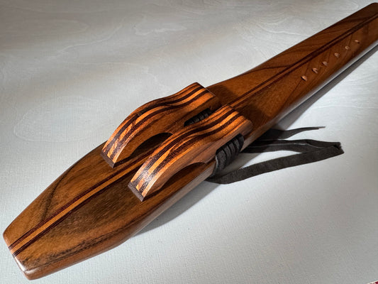 Native American double flute Amazakoue F# 440Hz