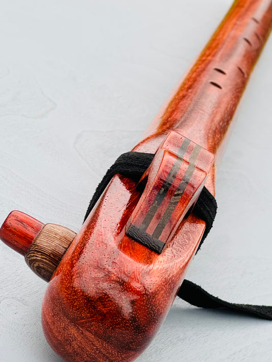 Native American bass flute Red padauk Low F# 440Hz for LEFT hand