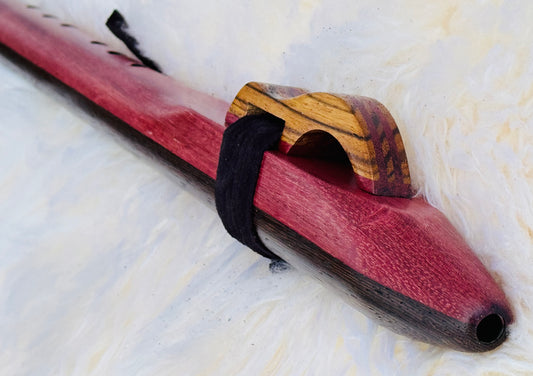 Native American style bass flute Purple heart&wenge D 432Hz