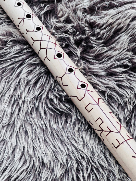 Native American style bass flute maple C 432Hz