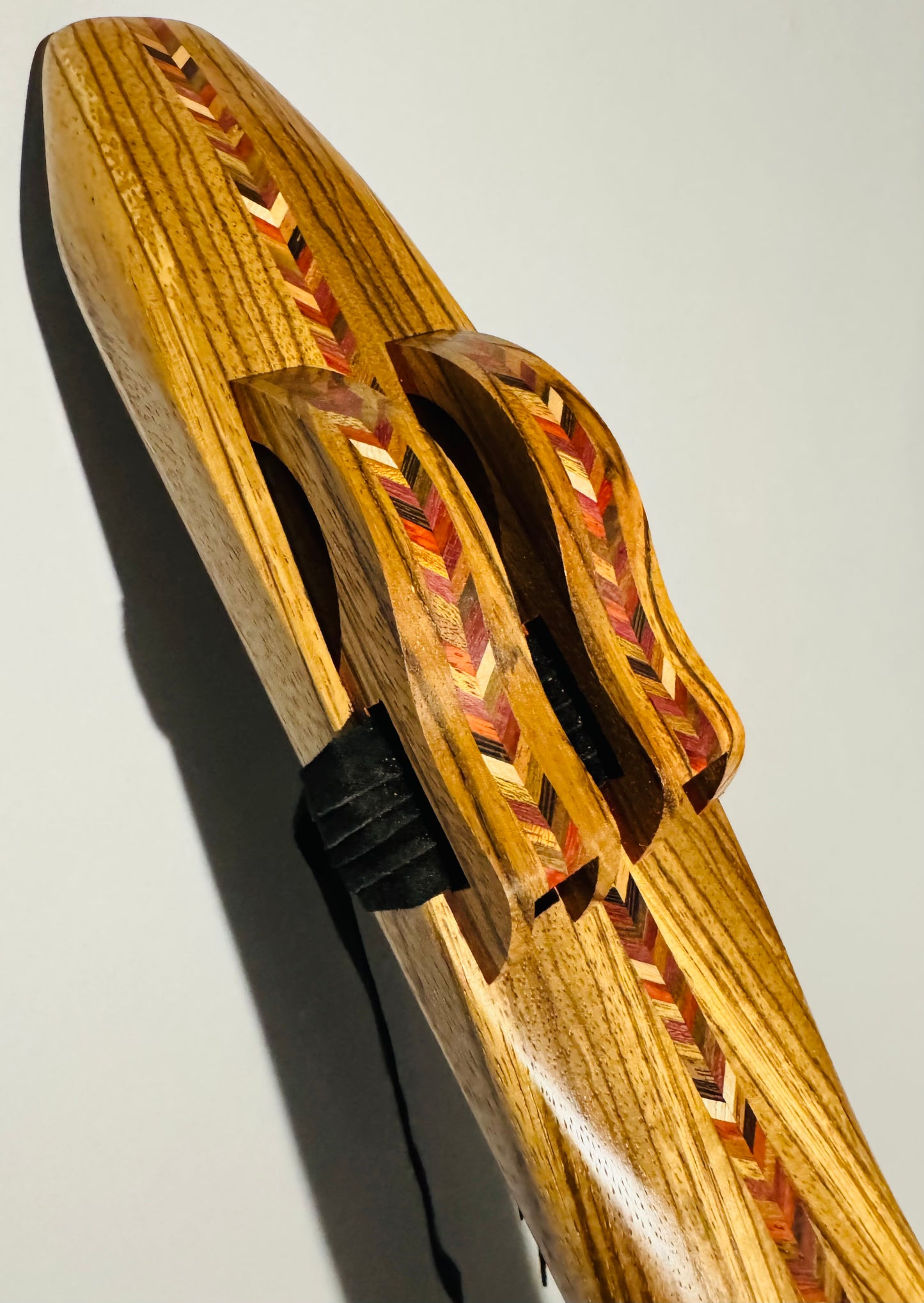 Native Americans double bass flute Zebrano D 432Hz