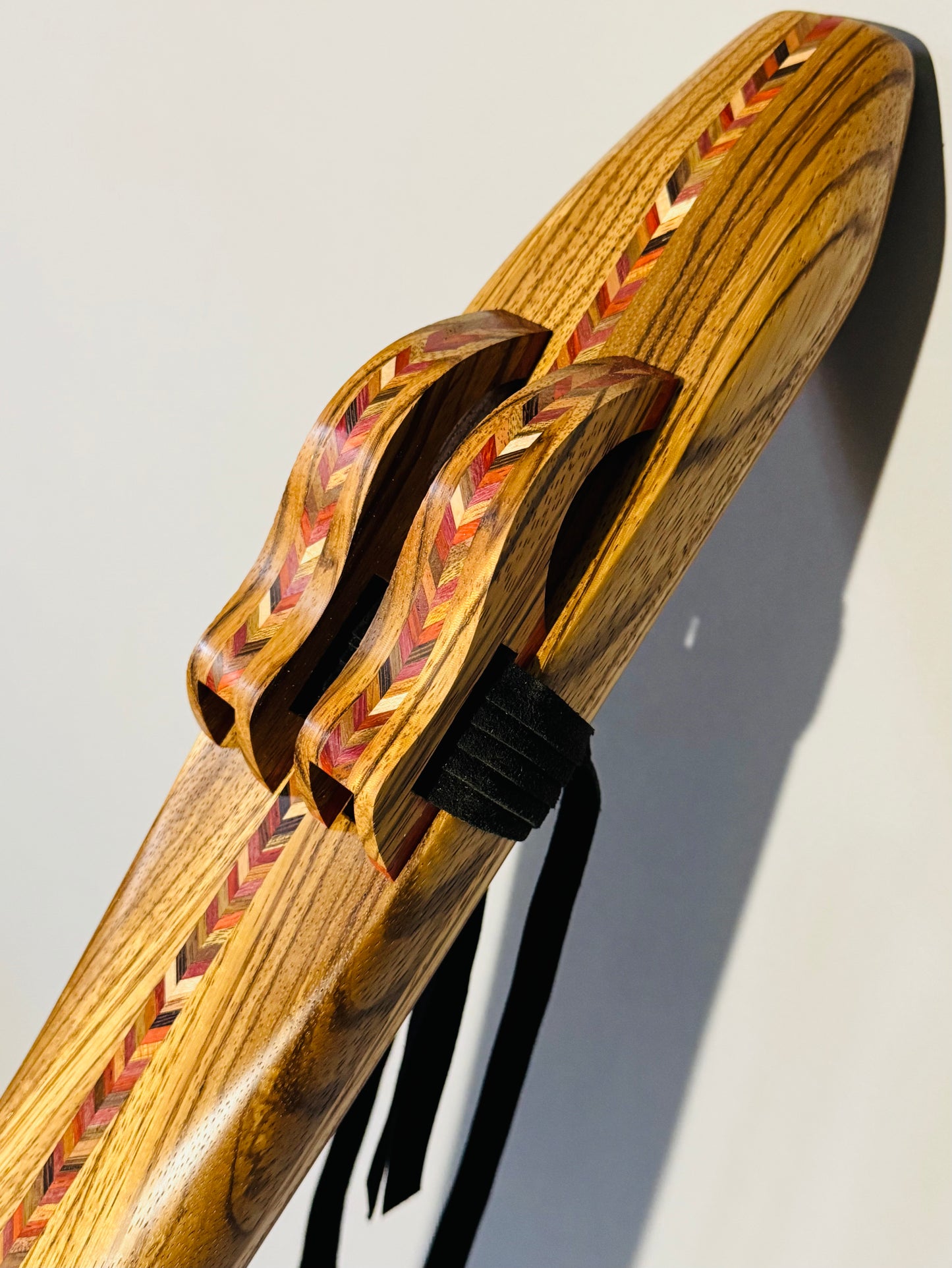 Native Americans double bass flute Zebrano D 432Hz