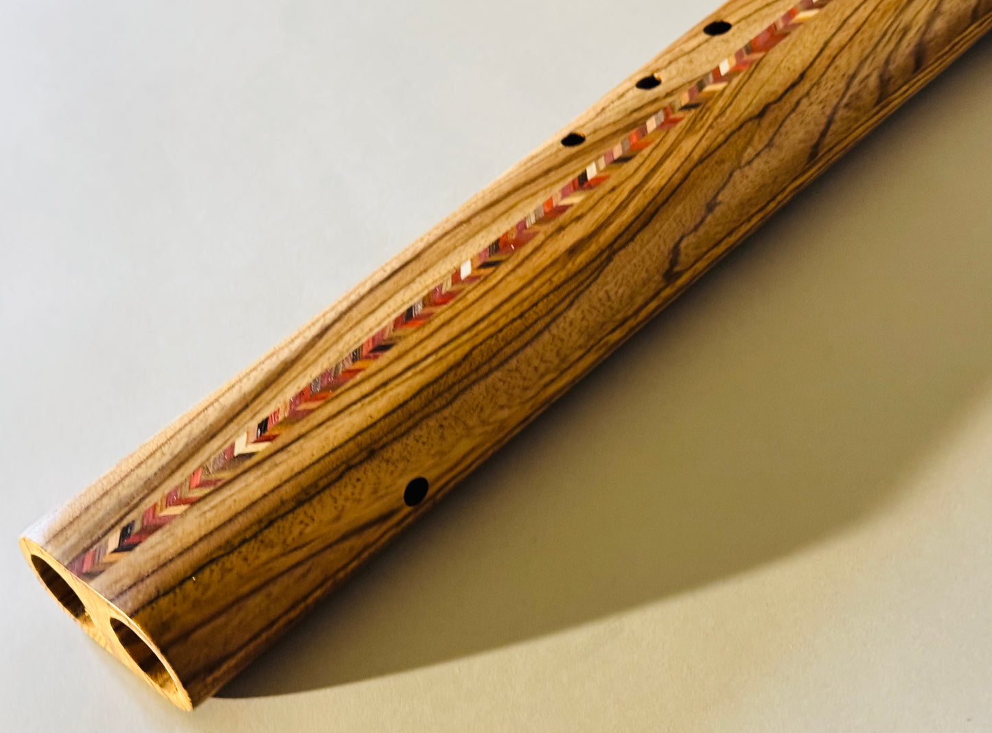 Native Americans double bass flute Zebrano D 432Hz