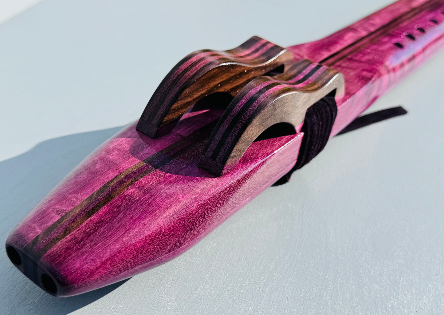 Native American style double flute Purple heart G 432Hz