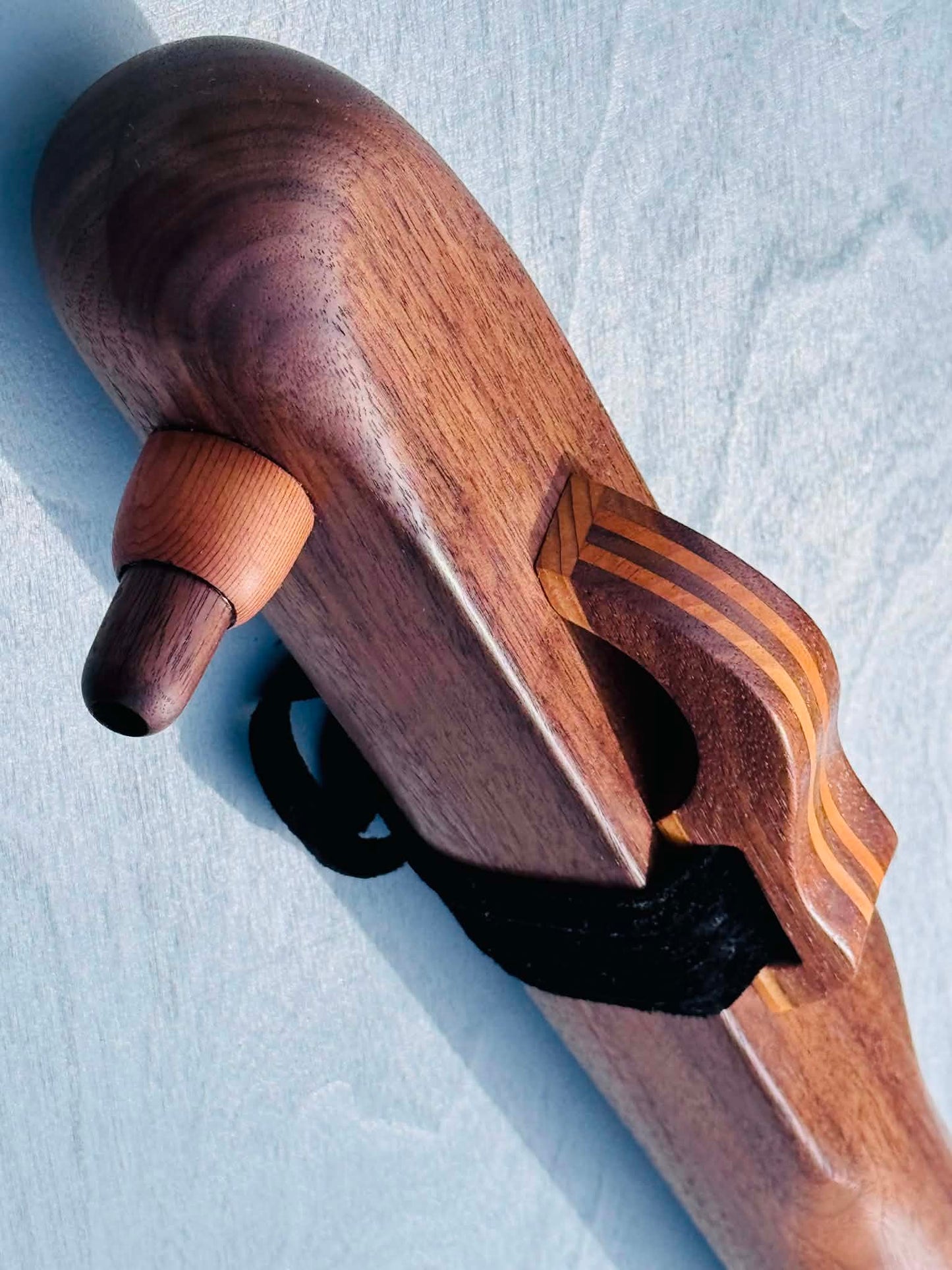 Native American style bass flute Walnut LOW G 440Hz