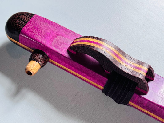 Native American style bass flute Purple heart Low A 432Hz