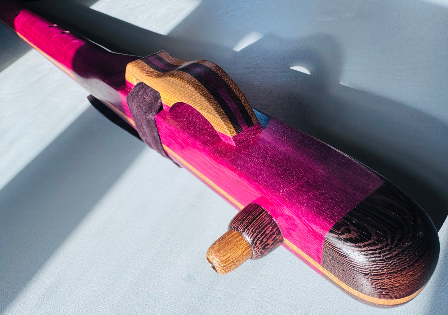 Native American style bass flute Purple heart FOR LEFT HAND low A 432Hz