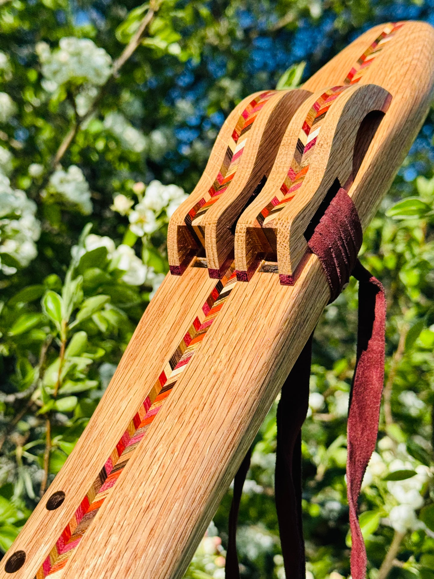 Native Americans double flute oak G 432Hz