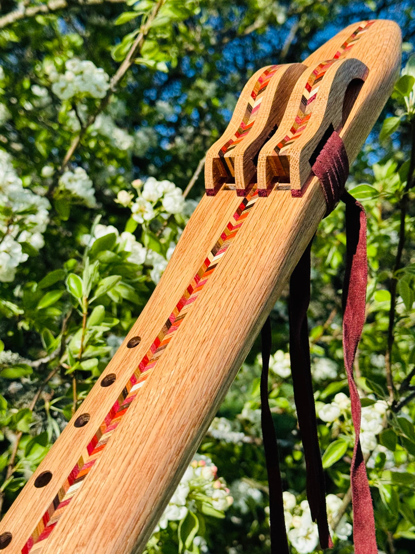 Native Americans double flute oak G 432Hz