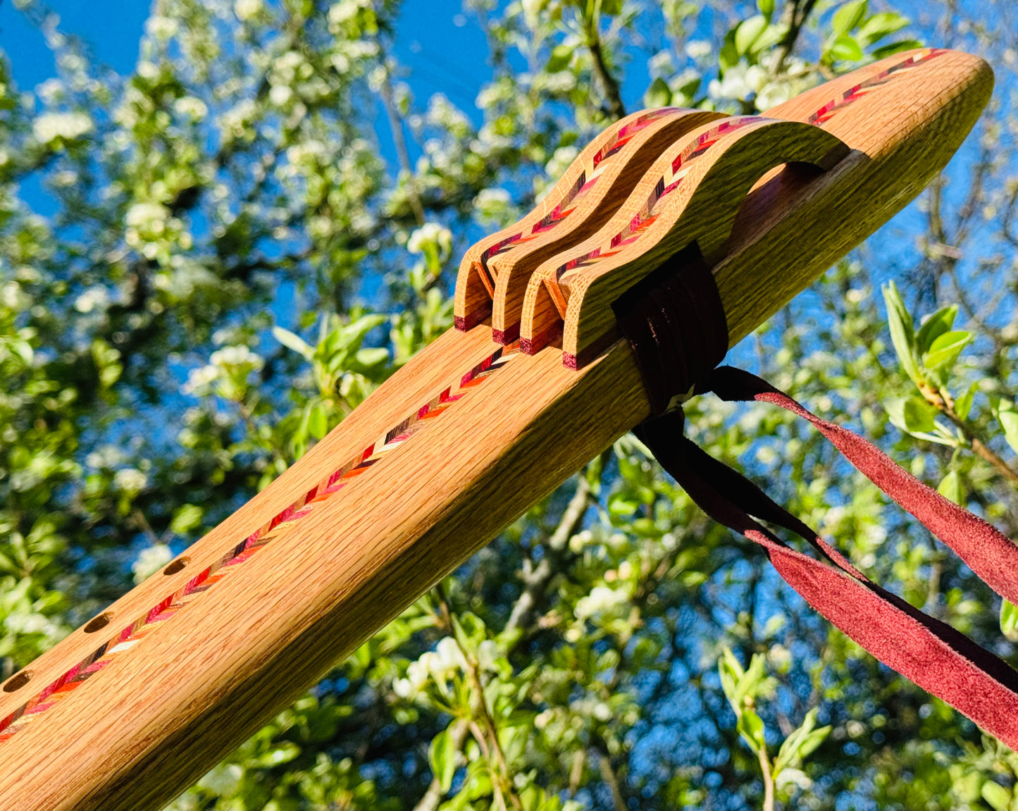 Native Americans double flute oak G 432Hz