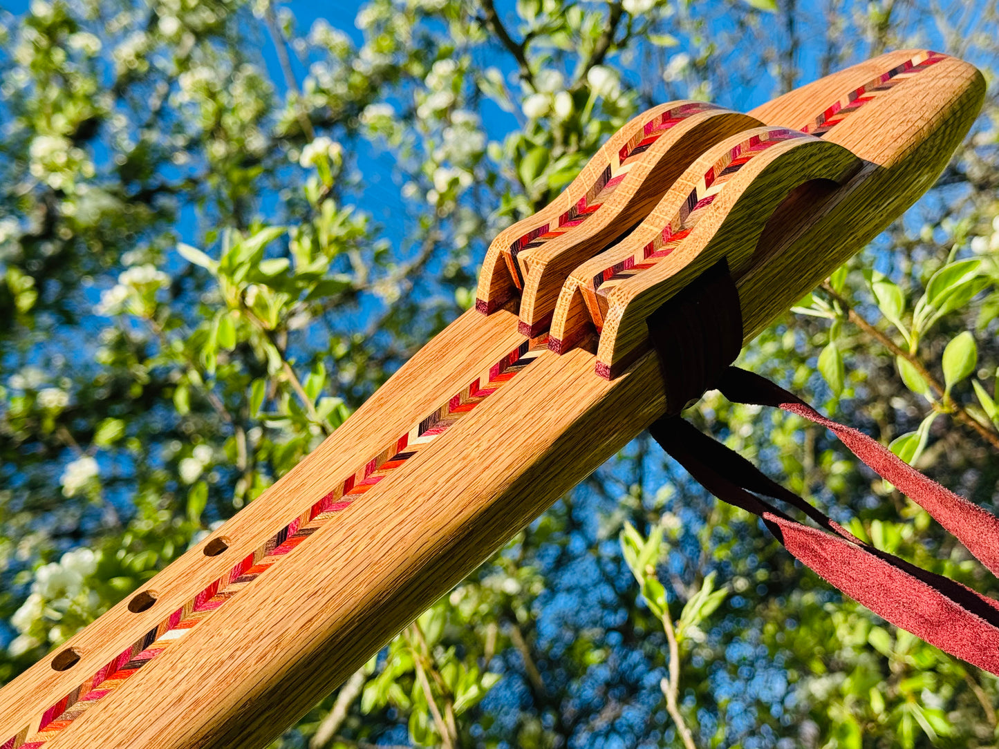 Native Americans double flute oak G 432Hz
