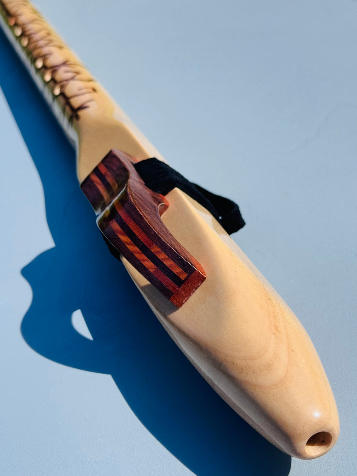 Native American style bass flute Maple B 440 Hz
