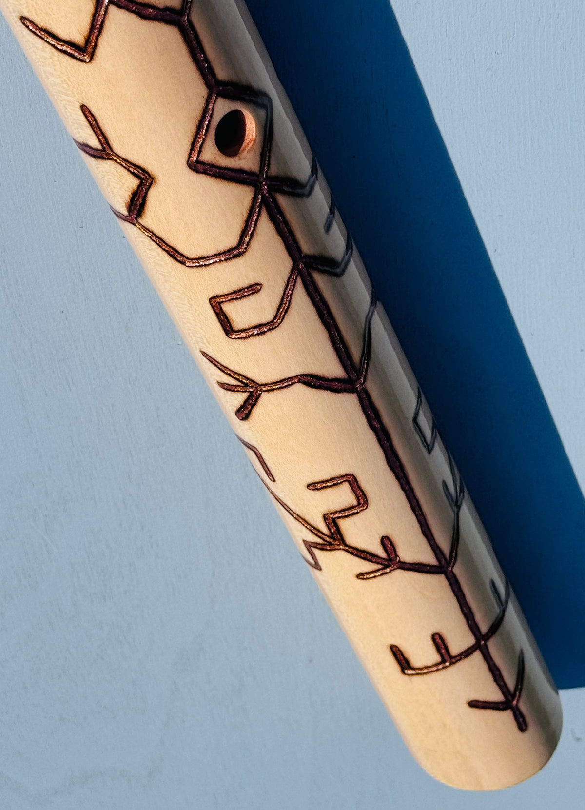 Native American style bass flute Maple B 440 Hz