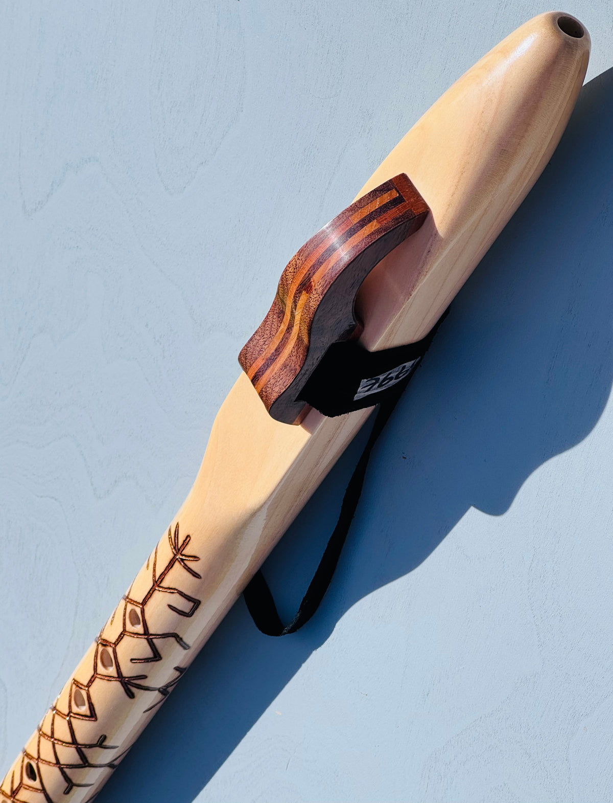 Native American style bass flute Maple B 440 Hz