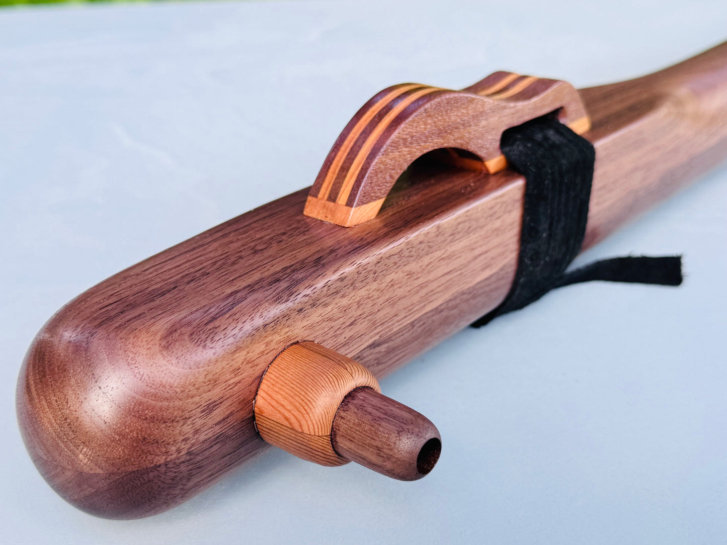 Native American style bass flute Walnut LOW G440Hz