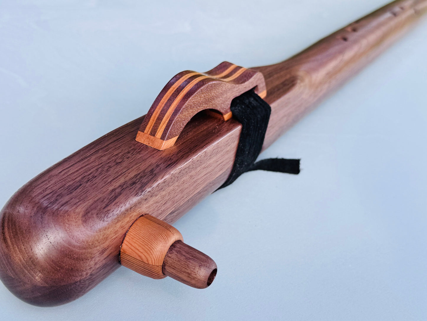Native American style bass flute Walnut LOW G440Hz
