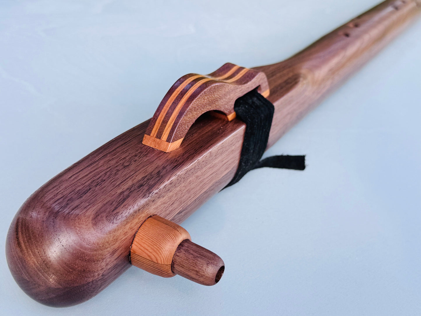 Native American style bass flute Walnut LOW G440Hz