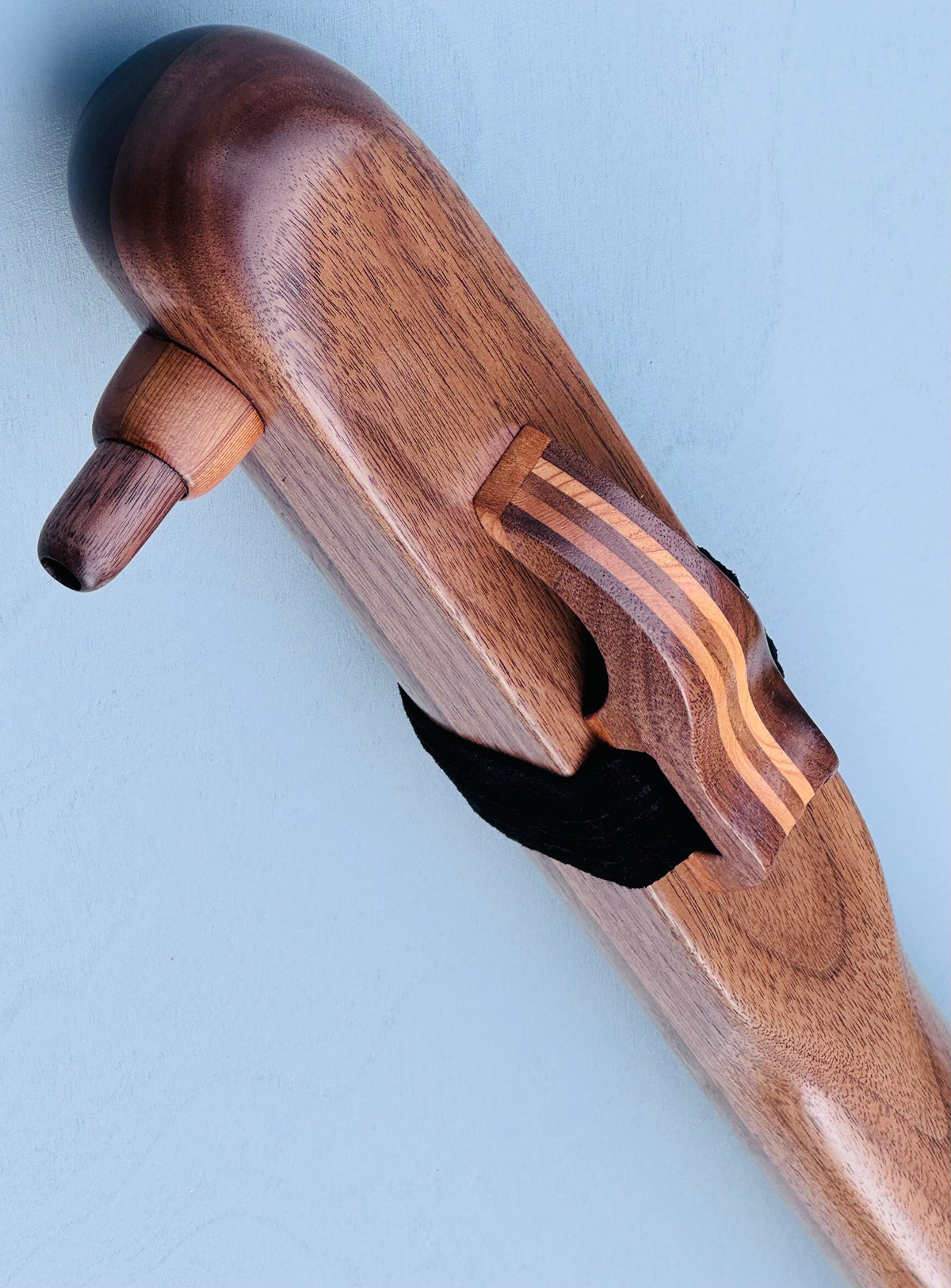 Native American style bass flute Walnut LOW G 440Hz